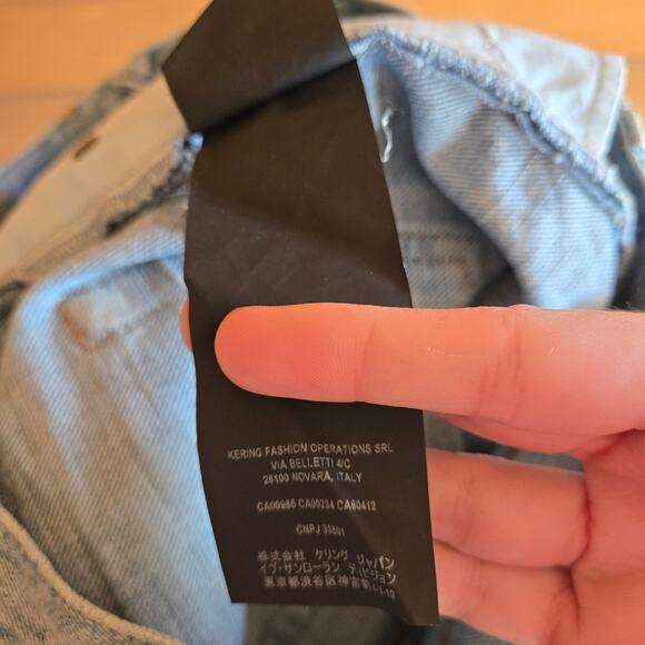 Saint Laurent Short Jean Denim Raw Hem Light Winter Blue 29 Distressed Bermuda - Picture 11 of 12